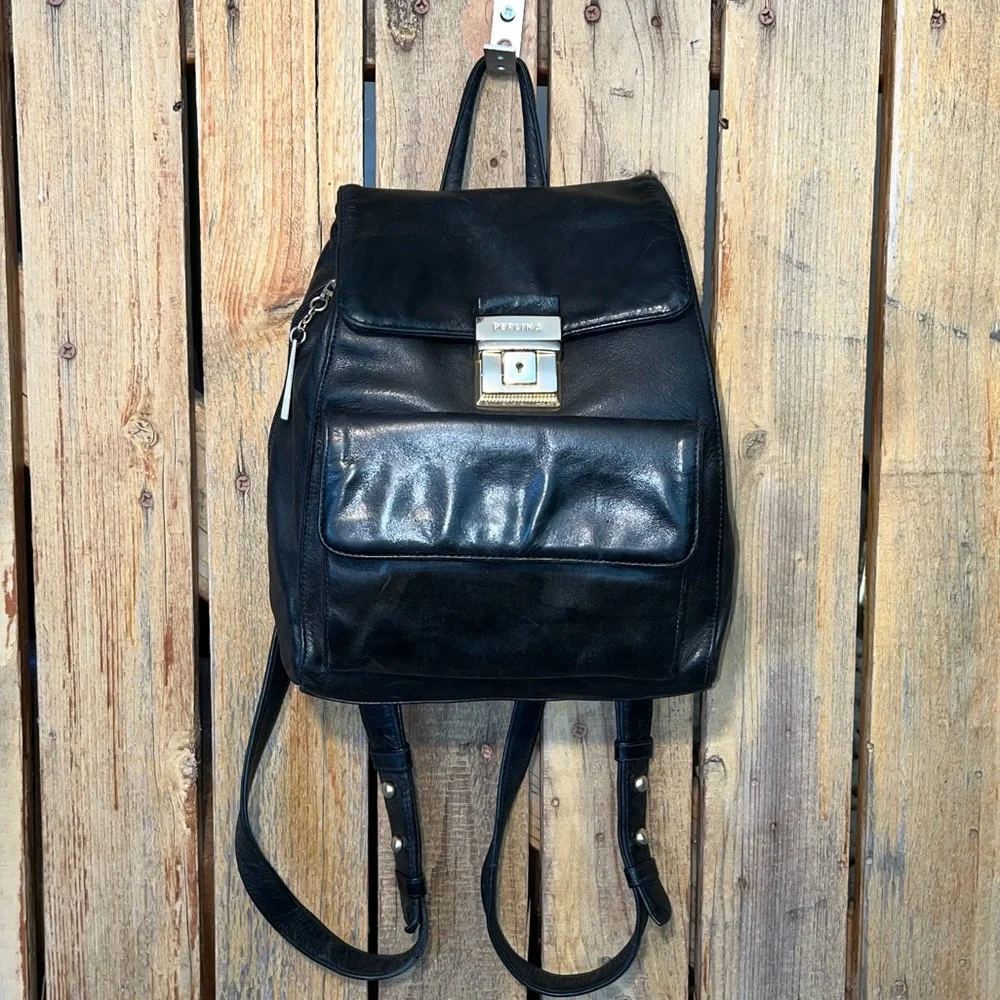 Perlina Black Leather Black